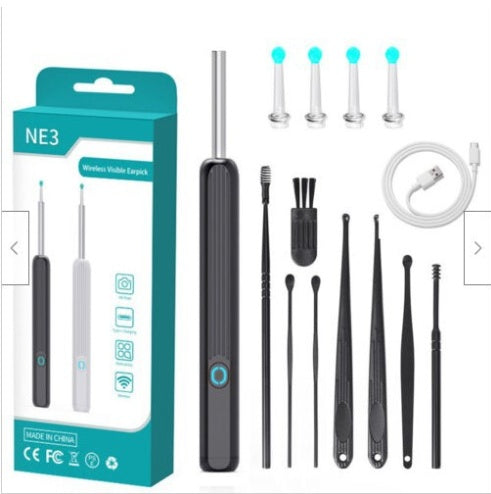 NE3 Ear Cleaner Otoscope Ear Wax Removal Tool With Camera LED Light Wireless Ear Endoscope Ear Cleaning Kit For I-phone nyaabs.com