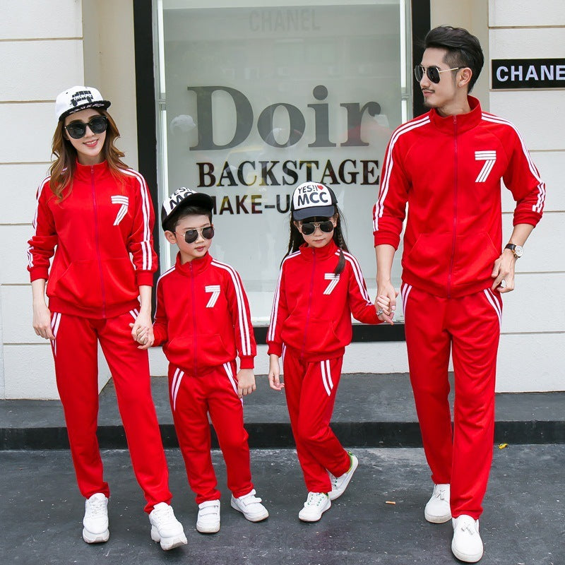 Parent-child Fashion Sports Suit Three Family Wear Team Activity Suit - Nyaabs