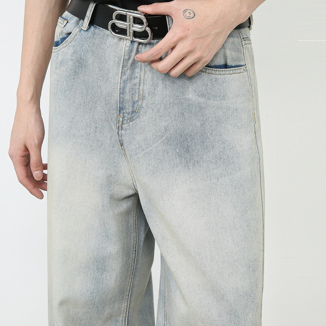 American Retro Washed Straight Jeans Men - Nyaabs