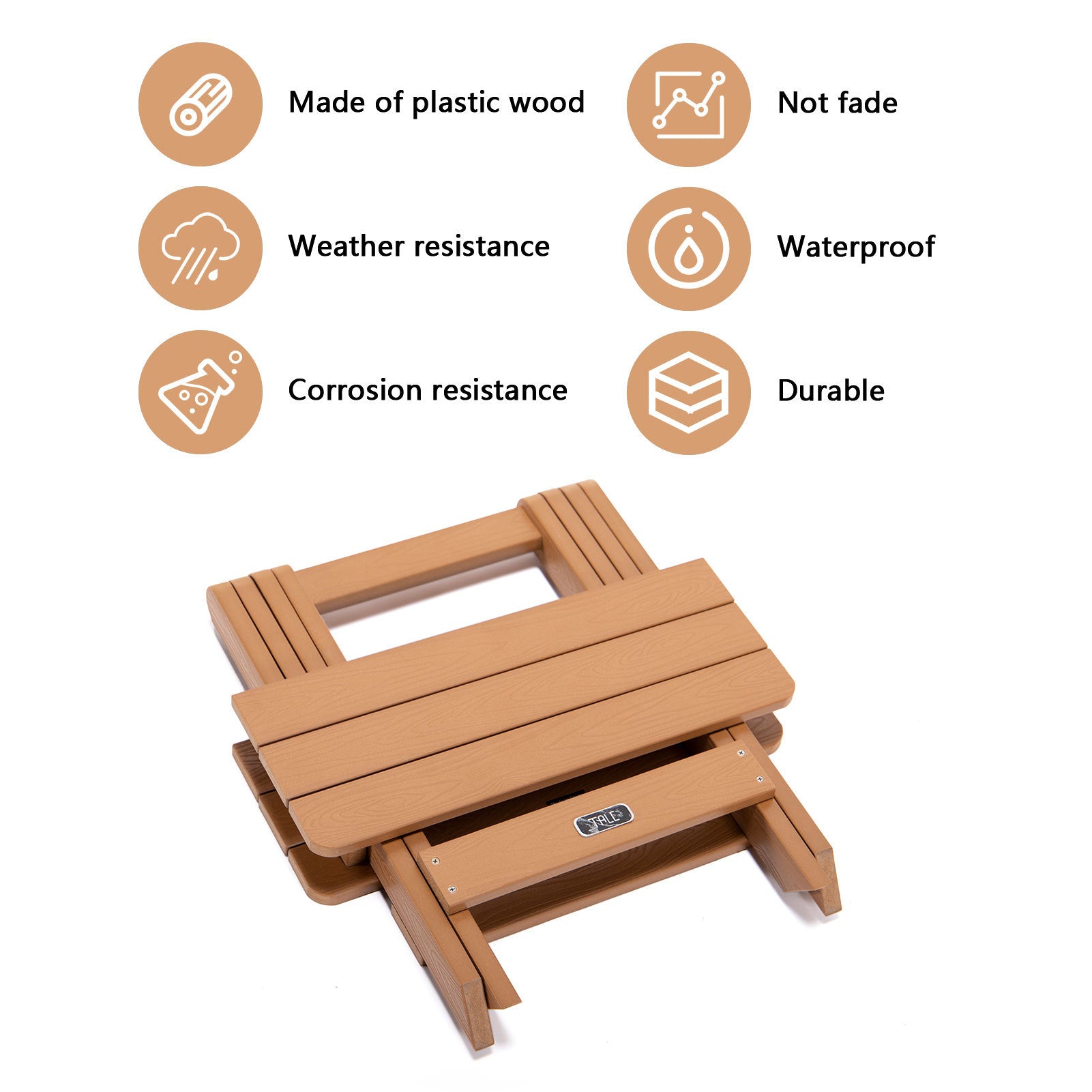 TALE Adirondack Portable Folding Side Table Square All-Weather And Fade-Resistant Plastic Wood Table Perfect For Outdoor Garden, Beach, Camping, Picnics,Ban Amazon - Nyaabs