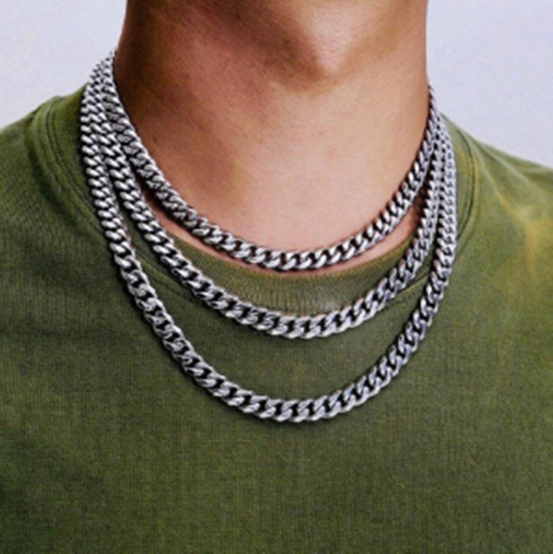 Fashion Cuba Chain Necklace Men Titanium Steel - Nyaabs