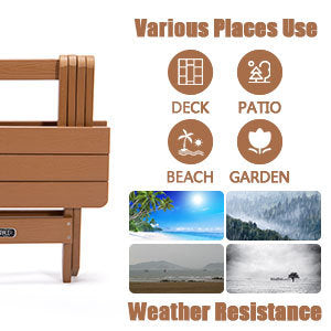 TALE Adirondack Portable Folding Side Table Square All-Weather And Fade-Resistant Plastic Wood Table Perfect For Outdoor Garden, Beach, Camping, Picnics,Ban Amazon - Nyaabs