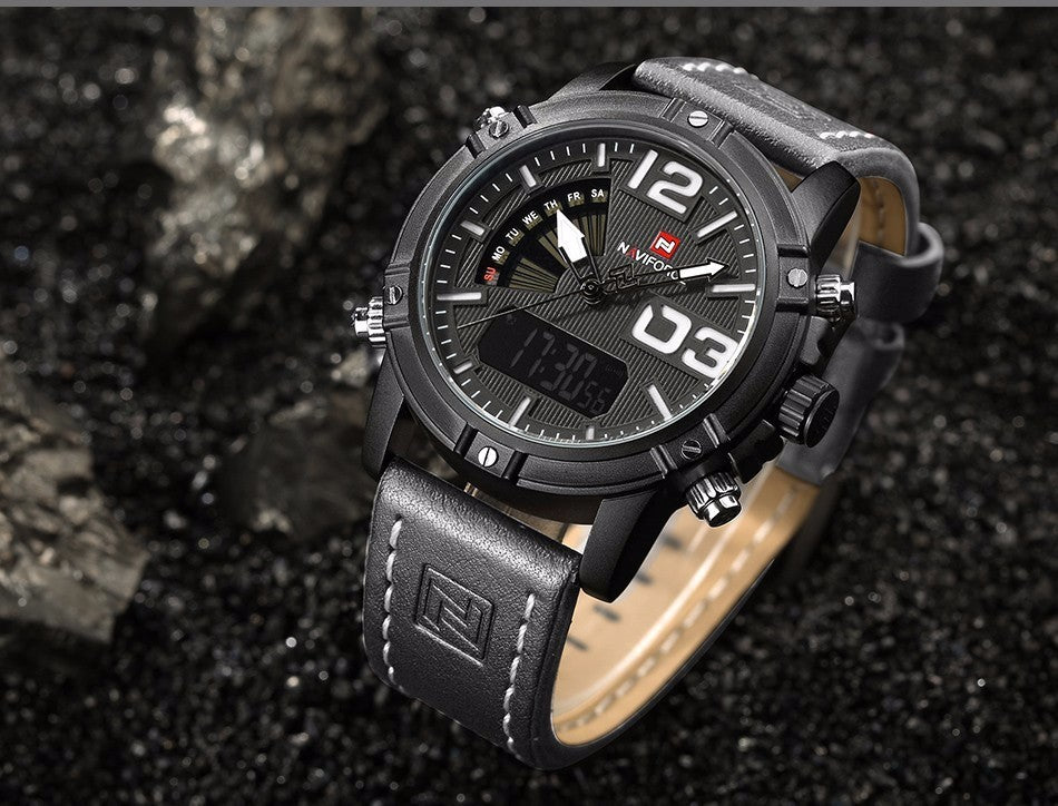 Double movement waterproof electronic watch - Nyaabs