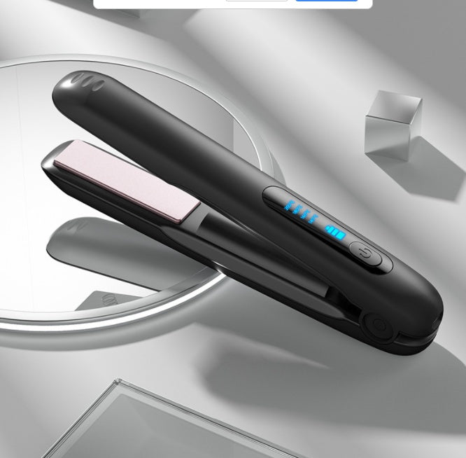 Wireless Hair Straightener Flat Iron Mini 2 IN 1 Roller USB 5000mAh Max 200 Degree Portable Cordless Curler 4 Levels Dry And Wet Uses - Nyaabs