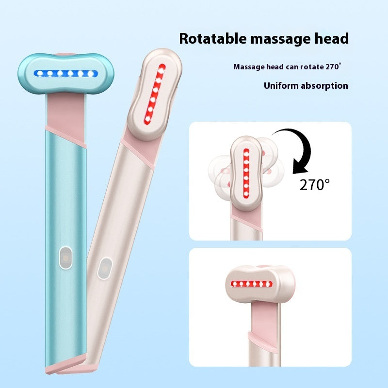 4 Colors Electric Eye Massager Red Blue Light Massage Eye Beautification Instrument Therapeutic Warmth Face Massage - Nyaabs