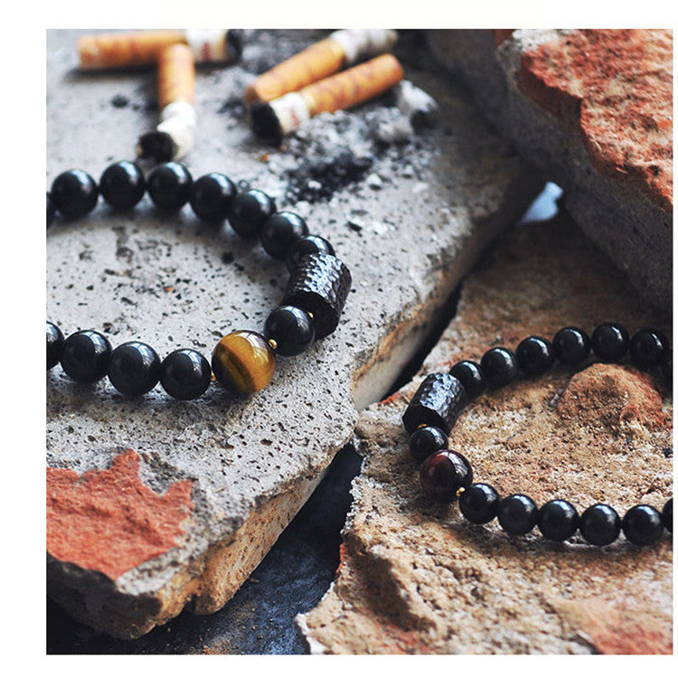 Obsidian bracelet for men - Nyaabs