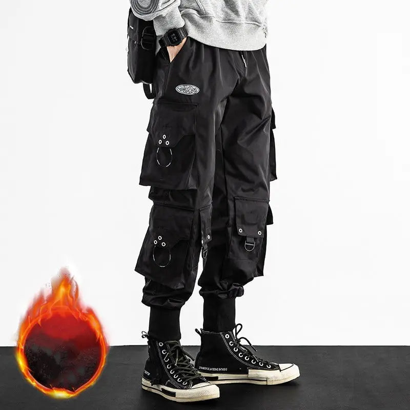 Men's Large Cropped Baggy Cargo Pants - Nyaabs