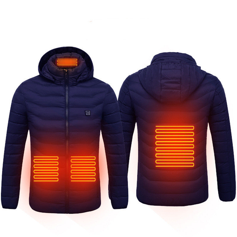 New Heated Jacket Coat USB Electric Jacket Cotton Coat Heater Thermal Clothing Heating Vest Men's Clothes Winter - Nyaabs