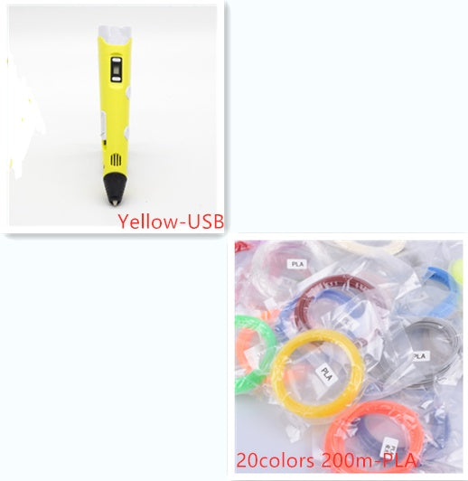 3D print pen 3D pen two generation graffiti 3D stereoscopic paintbrush children puzzle painting toys nyaabs.com