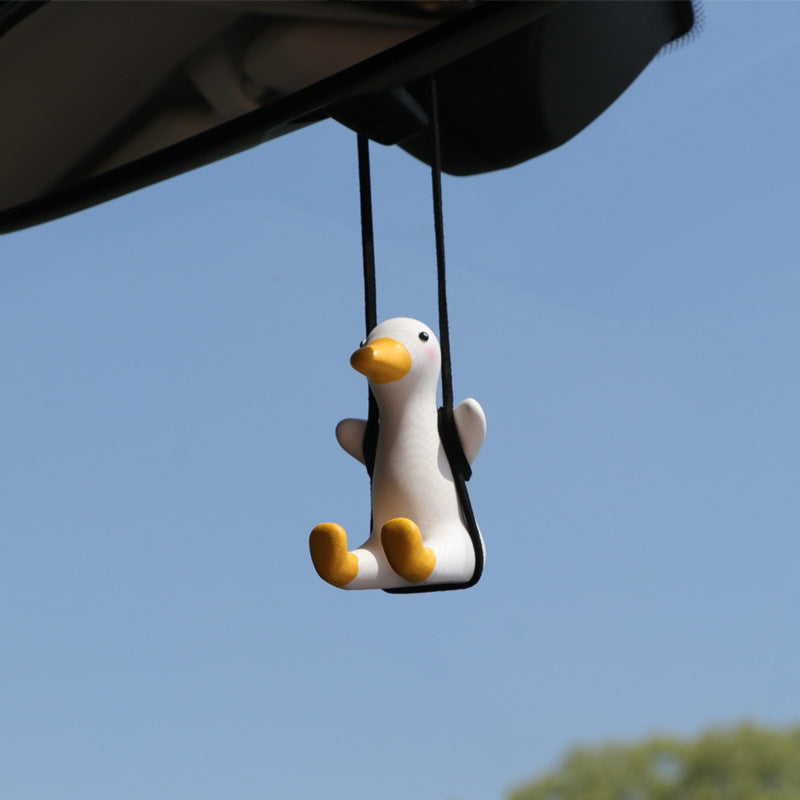 Car Pendant Cute Anime Little Duck Swing Auto Rearview Mirror Hanging Ornaments Interior Decoraction Accessories For Girls Gifts - Nyaabs