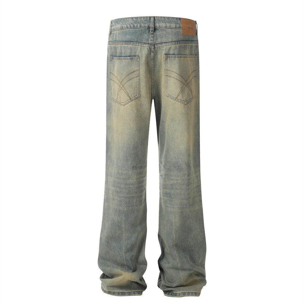 Heavy Industry Washing Hole Denim Trousers Men - Nyaabs