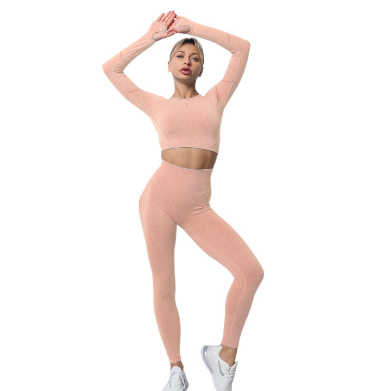 Breathable Sports Seamless Knit Yoga Wear Set - Nyaabs