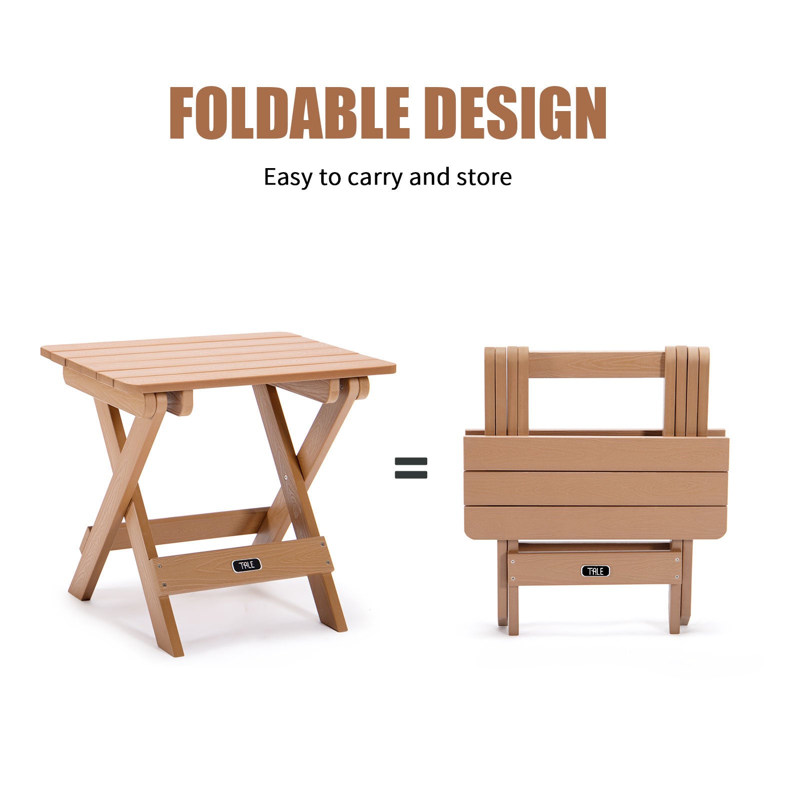 TALE Adirondack Portable Folding Side Table Square All-Weather And Fade-Resistant Plastic Wood Table Perfect For Outdoor Garden, Beach, Camping, Picnics,Ban Amazon - Nyaabs