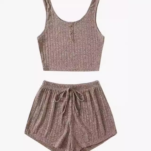 Women's Fashion Slim Fit Vest Shorts Set nyaabs.com