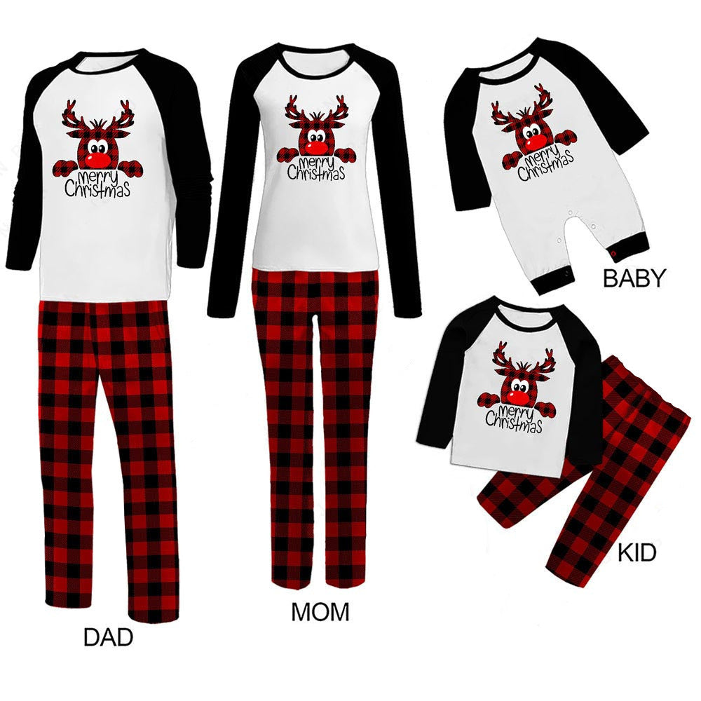 Family Christmas Pajamas Matching Sets Christmas Sleepwear Parent-Child Pjs Outfit For Christmas Holiday Xmas Party - Nyaabs