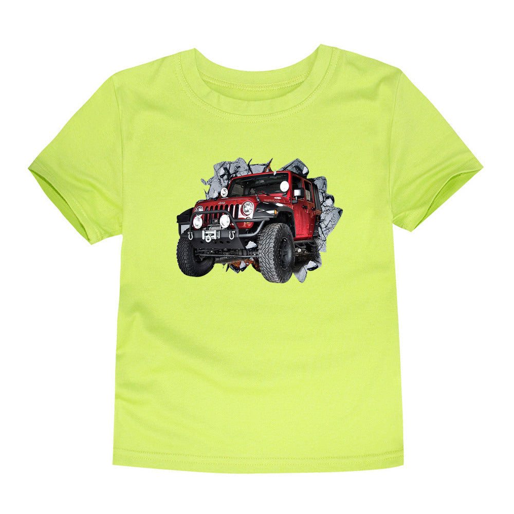 Children's Short-sleeved Cotton Heat Transfer T-shirt For Boys And Girls - Nyaabs