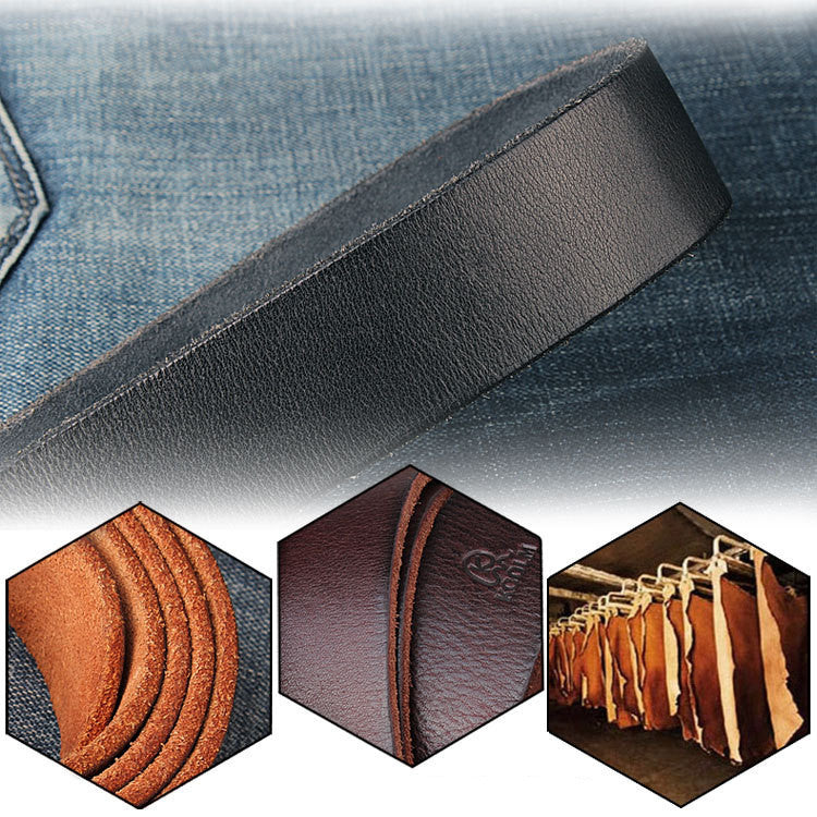 Men's Leather Belt In One Single Layer First Layer - Nyaabs