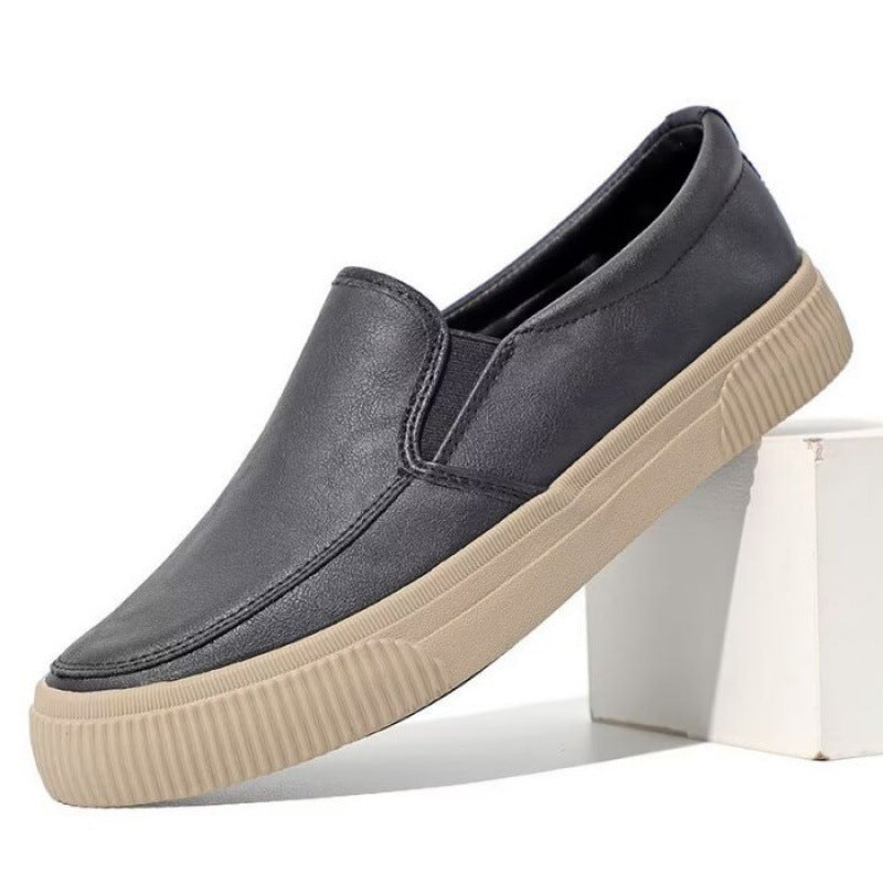 All-matching Men's Leather Shoes Breathable Casual Fashion Low-top Sneakers nyaabs.com