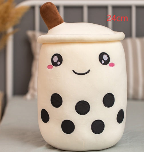 Cute Fruit Drink Plush Stuffed Soft Strawberry Milk Tea Plush Boba Tea Cup Toy Bubble Tea Pillow Cushion Kids Gift - Nyaabs