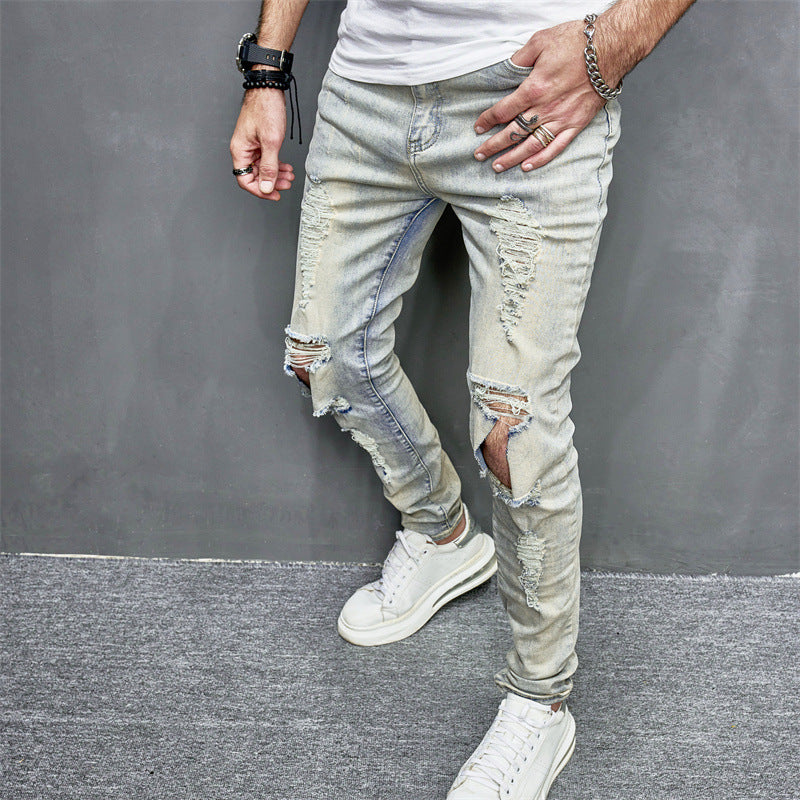 Skinny Motorcycle Jeans Men's Fashion - Nyaabs