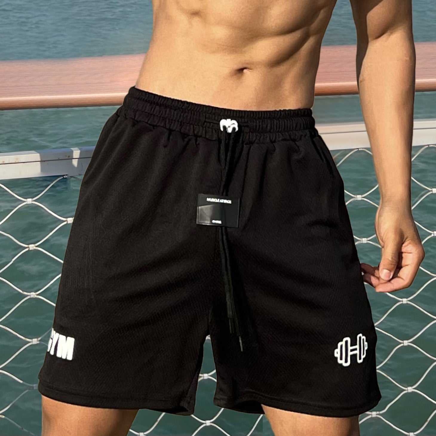 Summer Sports Casual Hole Cloth Men's Running Training Wear Shorts - Nyaabs