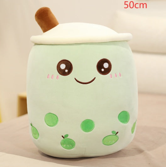 Cute Fruit Drink Plush Stuffed Soft Strawberry Milk Tea Plush Boba Tea Cup Toy Bubble Tea Pillow Cushion Kids Gift - Nyaabs