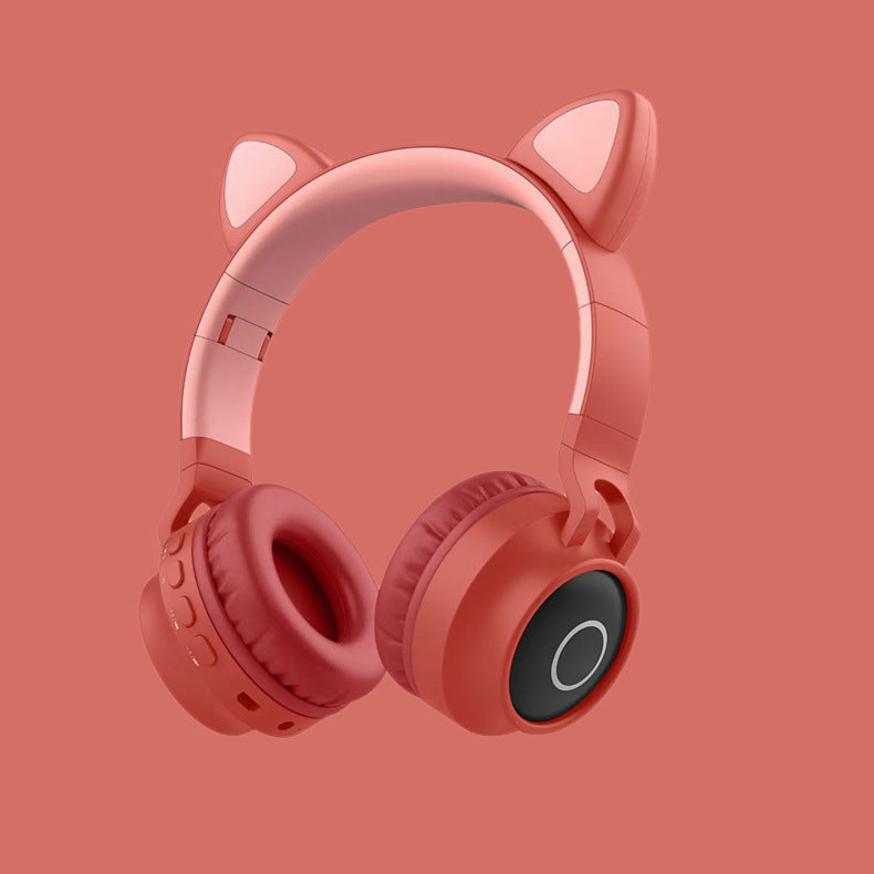 LED Light Cat Ear Headphones Wireless Bluetooth 5.0 Headset Portable Foldable Kids Headphone With Microphone Best Gift - Nyaabs