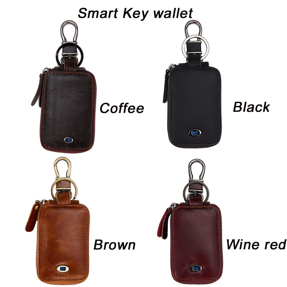 Men's Top Cowhide Car Key Bag Vintage Leather - Nyaabs