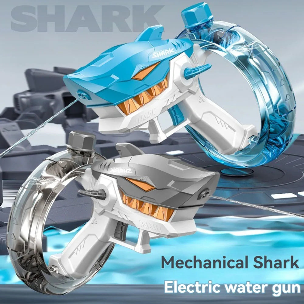 New Shark Electric Water Gun Toys Fully Automatic Continuous Fire Water Gun Large Capacity Beach Summer Children's Water Playing Toys - Nyaabs