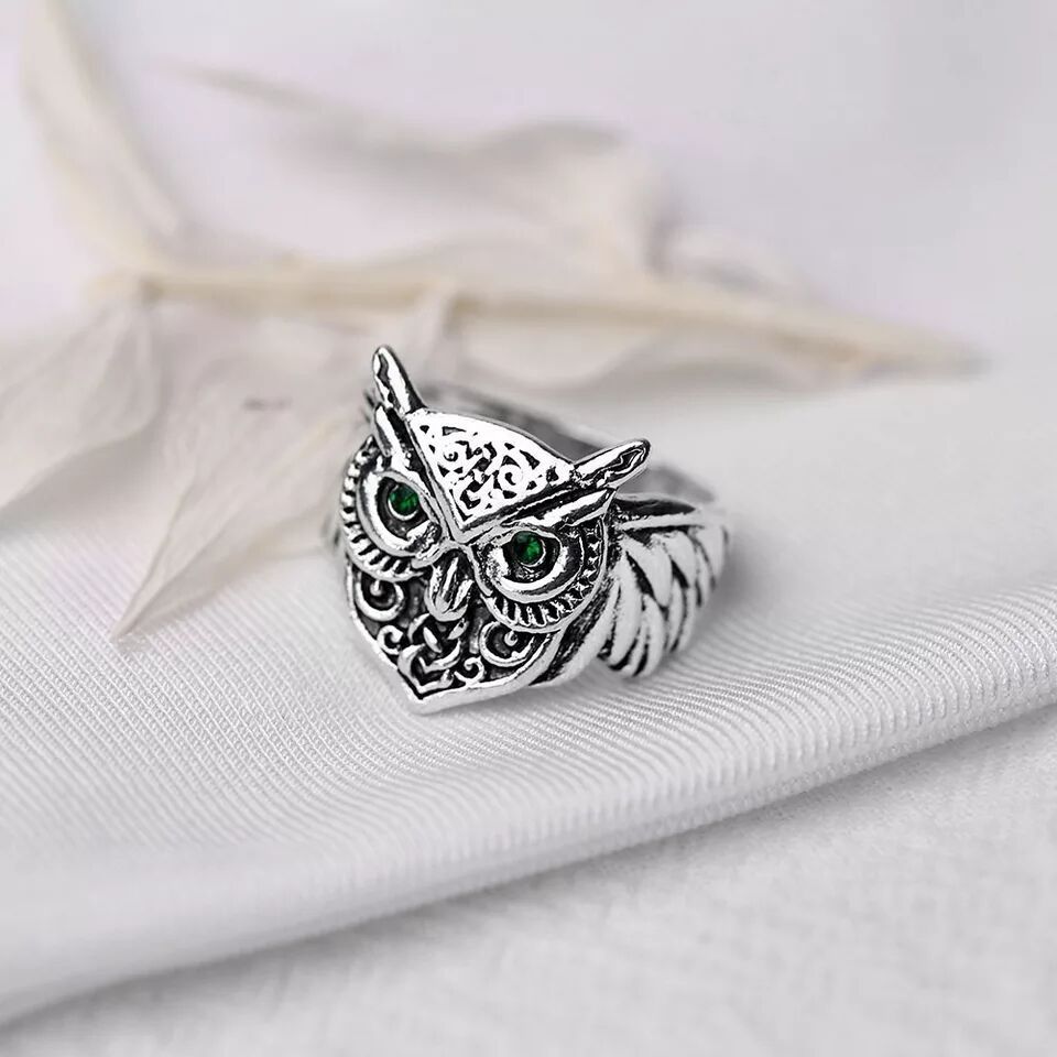 Animal Owl Ring Men And Women Pass - Nyaabs