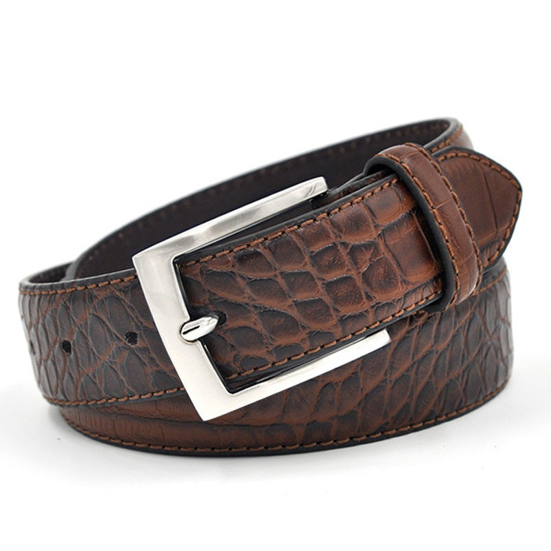 Men's Casual Pattern Pu Pin Buckle Belt - Nyaabs