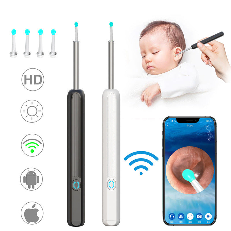 NE3 Ear Cleaner Otoscope Ear Wax Removal Tool With Camera LED Light Wireless Ear Endoscope Ear Cleaning Kit For I-phone nyaabs.com