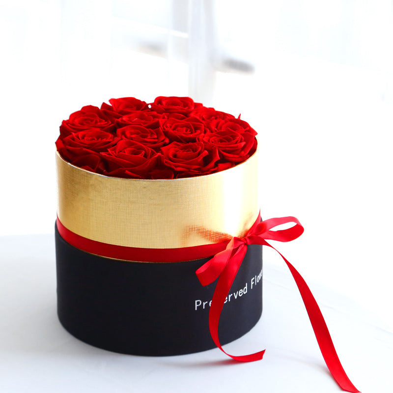 Eternal Roses In Box Preserved Real Rose Flowers With Box Set Valentines Day Gift Romantic Artificial Flowers - Nyaabs