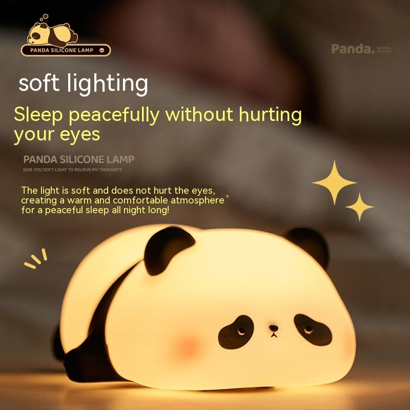 Panda Night Lights For Kids Cute Animal Silicone Timing Rechargeable Lamp Cartoon Panda Bedroom Decoration Kids Boys Girls Gift - Nyaabs