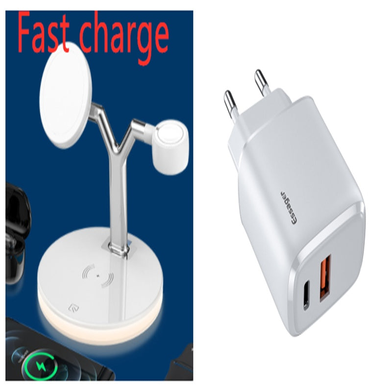 Compatible with Apple, 3 In 1 Magnetic Wireless Charger 15W Fast Charging Station For Magsafe Chargers - Nyaabs