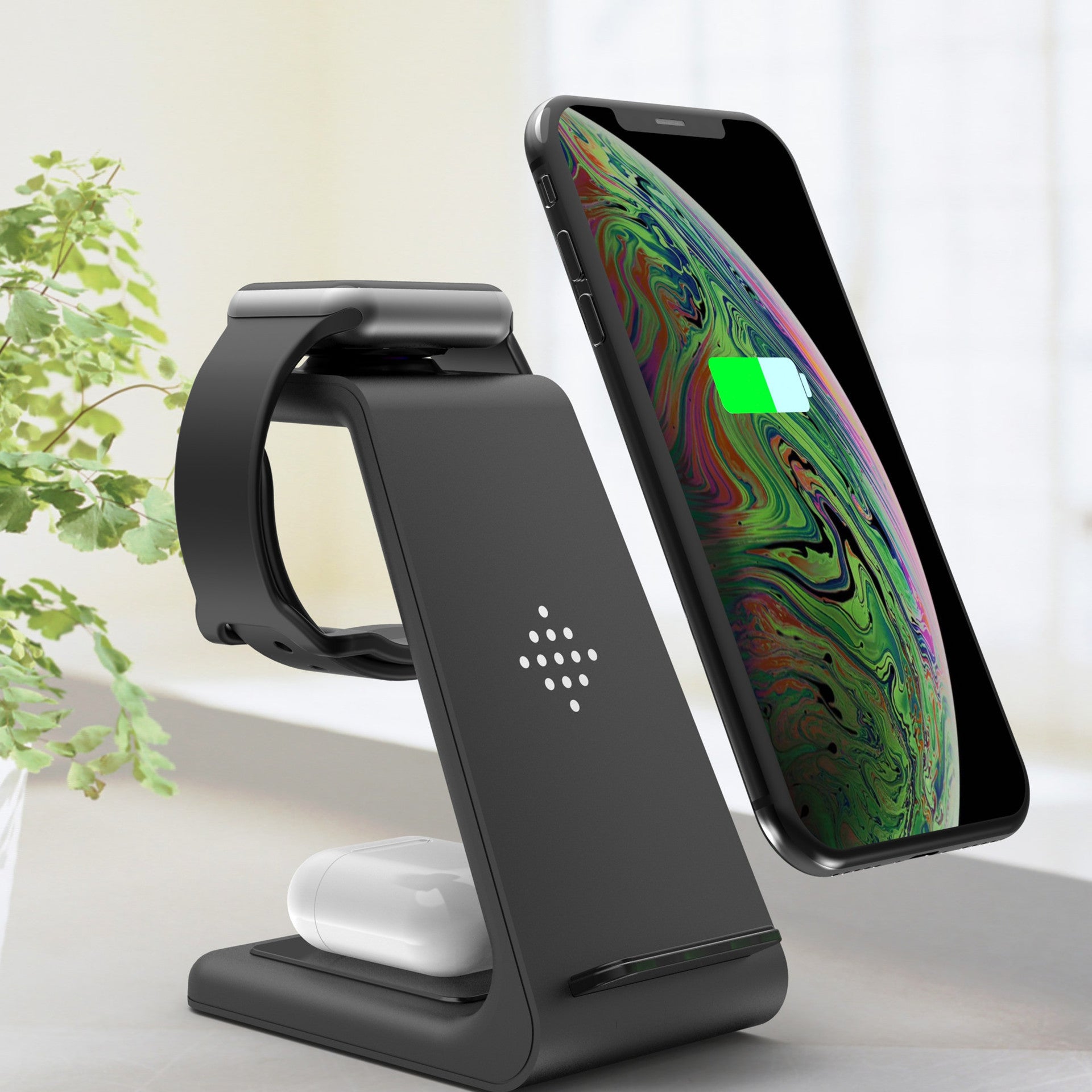 3 In 1 Fast Charging Station Wireless Charger Stand Wireless Quick Charge Dock For Phone Holder - Nyaabs