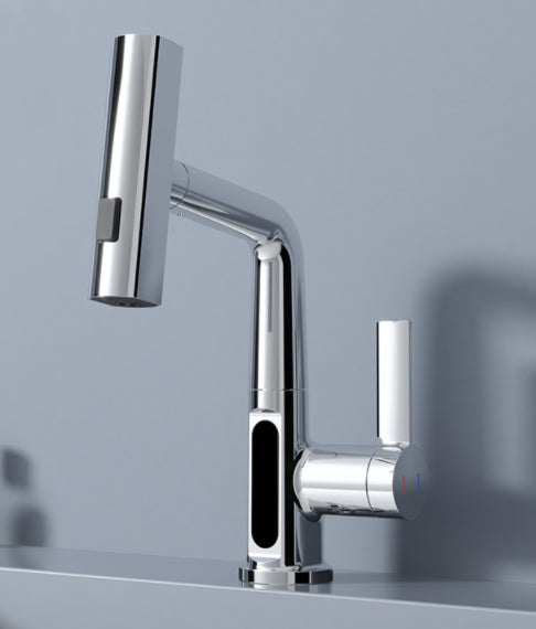 Intelligent Digital Display Faucet Pull-out Basin Faucet Temperature Digital Display Rotation nyaabs.com