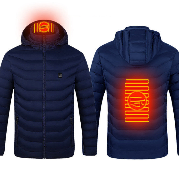 New Heated Jacket Coat USB Electric Jacket Cotton Coat Heater Thermal Clothing Heating Vest Men's Clothes Winter - Nyaabs