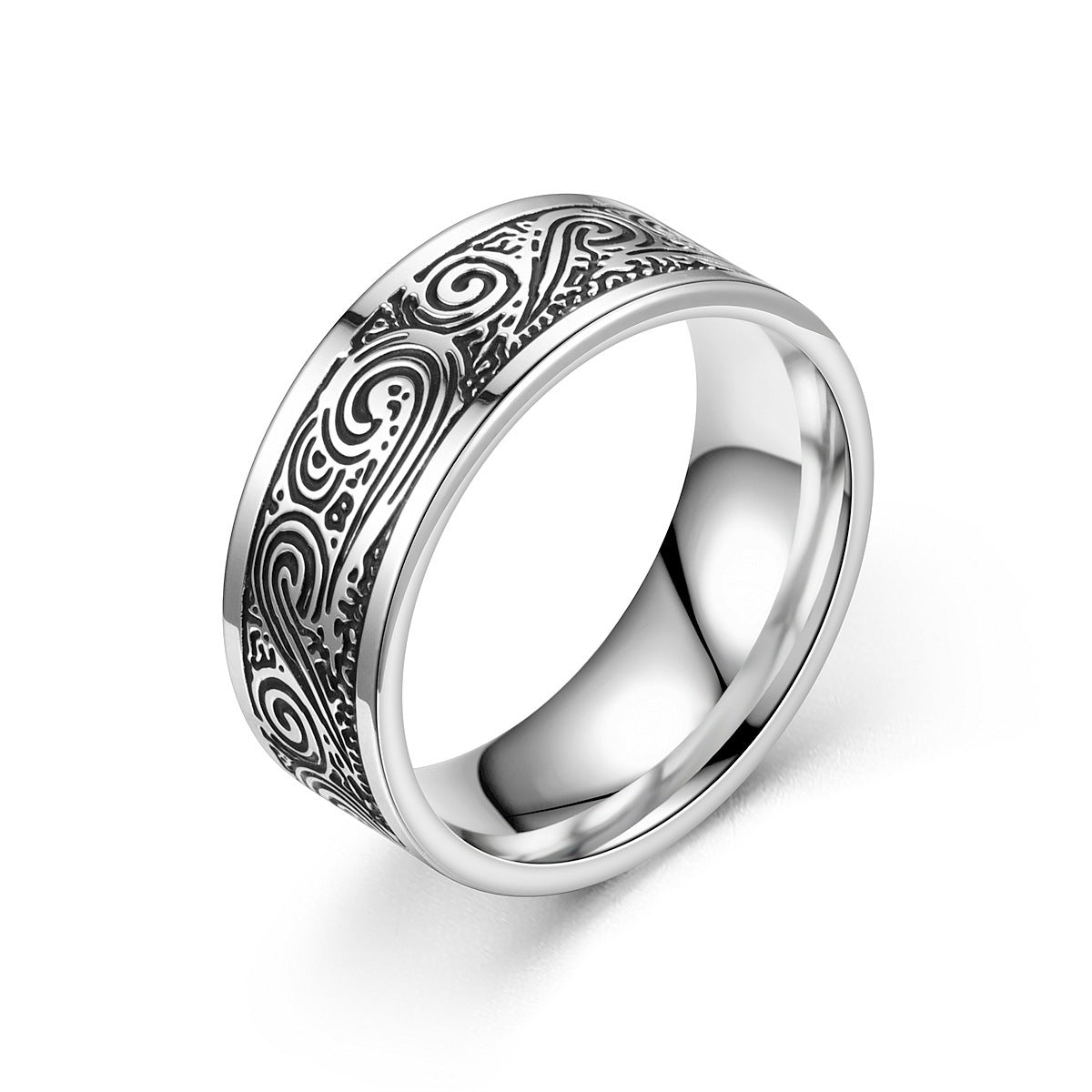 Personalized Oil-coated Stainless Steel Ring For Men - Nyaabs