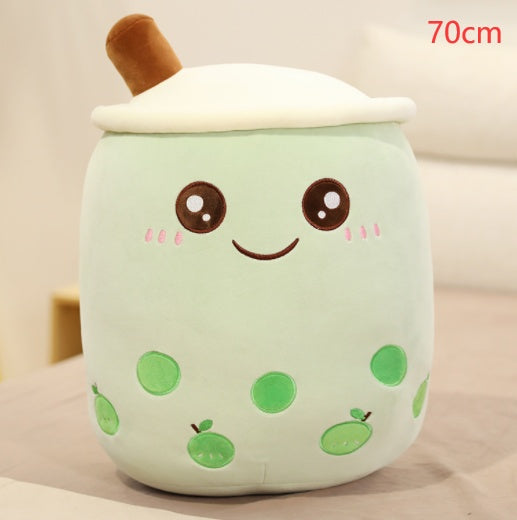 Cute Fruit Drink Plush Stuffed Soft Strawberry Milk Tea Plush Boba Tea Cup Toy Bubble Tea Pillow Cushion Kids Gift - Nyaabs