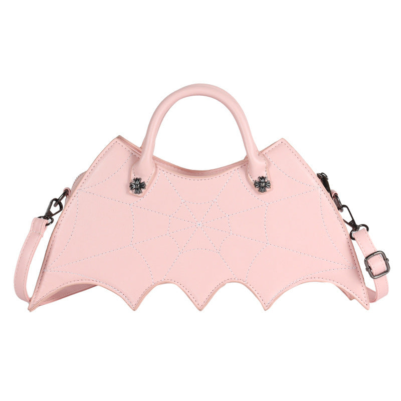 Halloween Spider Web Shape Shoulder Bags Personality Batgirl Tide Pu Handbags Fashoin Messenger Crossbody Bag - Nyaabs