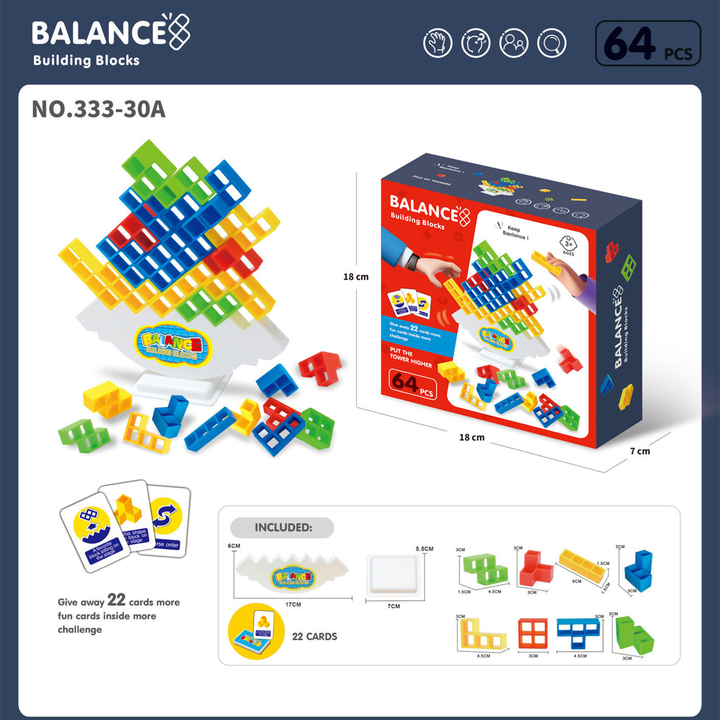 Balance Stacking Board Games Kids Adults Tower Block Toys For Family Parties Travel Games Boys Girls Puzzle Buliding Blocks Toy - Nyaabs