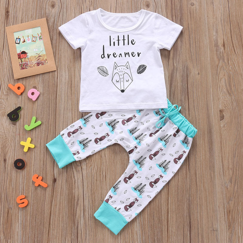 Newborn Baby Clothes Set T-shirt Tops+Pants Little Boys and Girls Outfits - Nyaabs