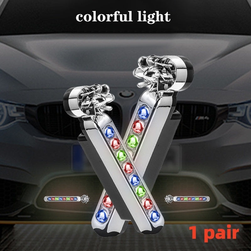 2Pcs No Need External Power Supply Wind Energy Day Light LED Car DRL Led Daytime Running Light Lamp Strip RGB Motorcycle Stying - Nyaabs