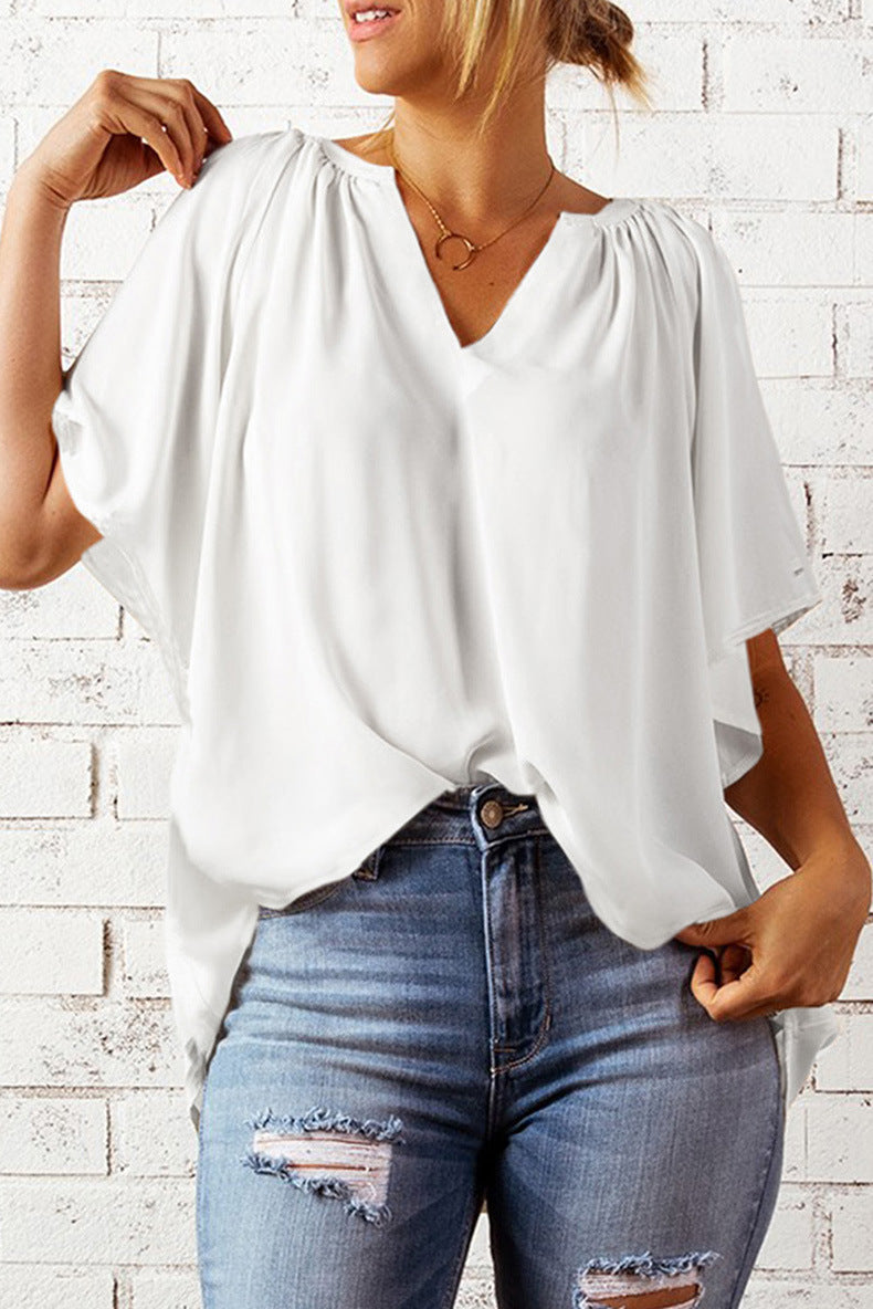 Loose Half Sleeve T-Shirt Pullover Top - Nyaabs