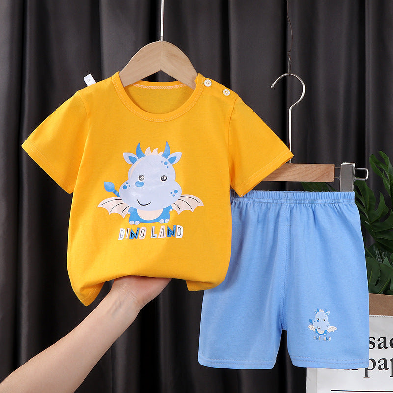 Two-piece Cotton T-shirt With Short Sleeves For Boys And Girls - Nyaabs