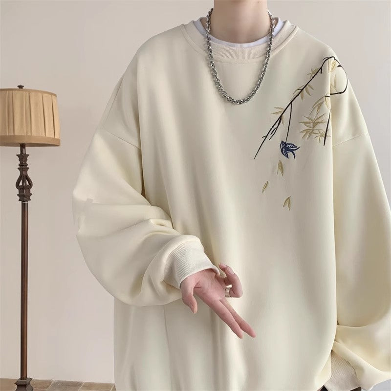 Fashion Round Neck Sweater Men's Embroidery - Nyaabs