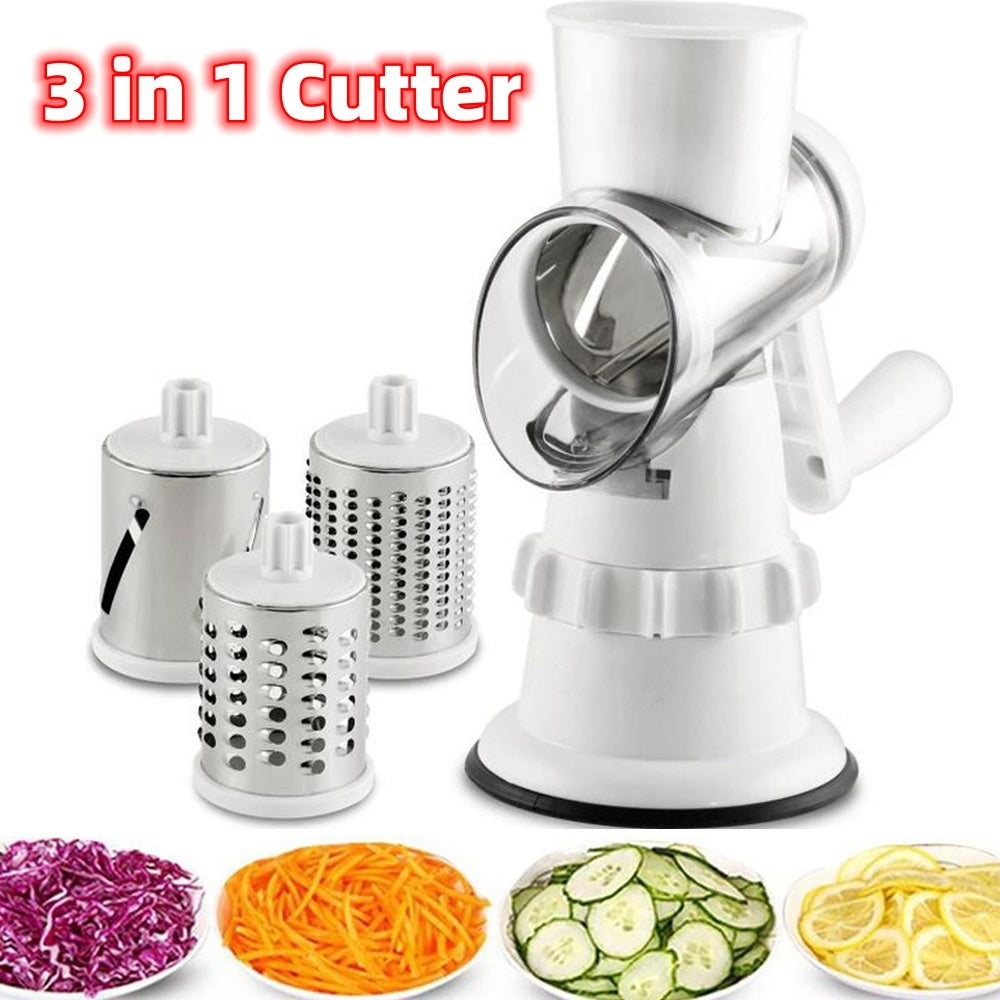 3 In 1 Vegetable Slicer Manual Kitchen Accessories Grater For Vegetable Cutter Round Chopper Mandolin Shredder Potato Home Kitchen Supplies Kitchen Gadgets nyaabs.com