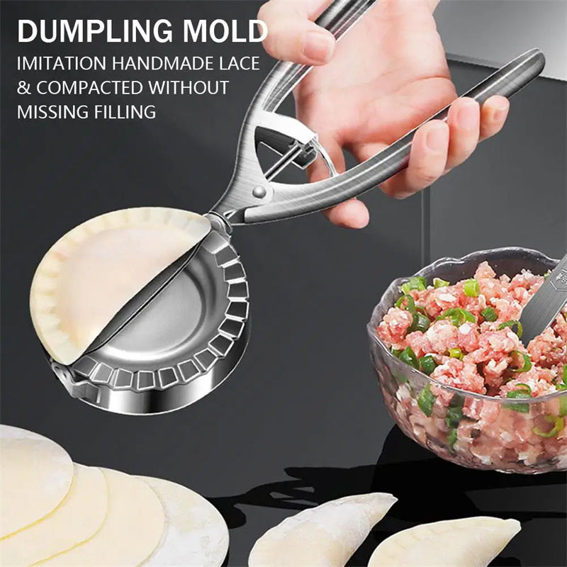 Kitchen Dumpling Mold Stainless Steel Dumpling Machine Pressing Home Baking Tool Skin Press Tool Dumpling Noodle Manual Kitchen Gadgets - Nyaabs