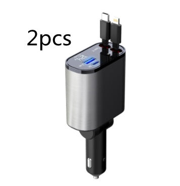 Metal Car Charger 100W Super Fast Charging Car Cigarette Lighter USB And TYPE-C Adapter - Nyaabs